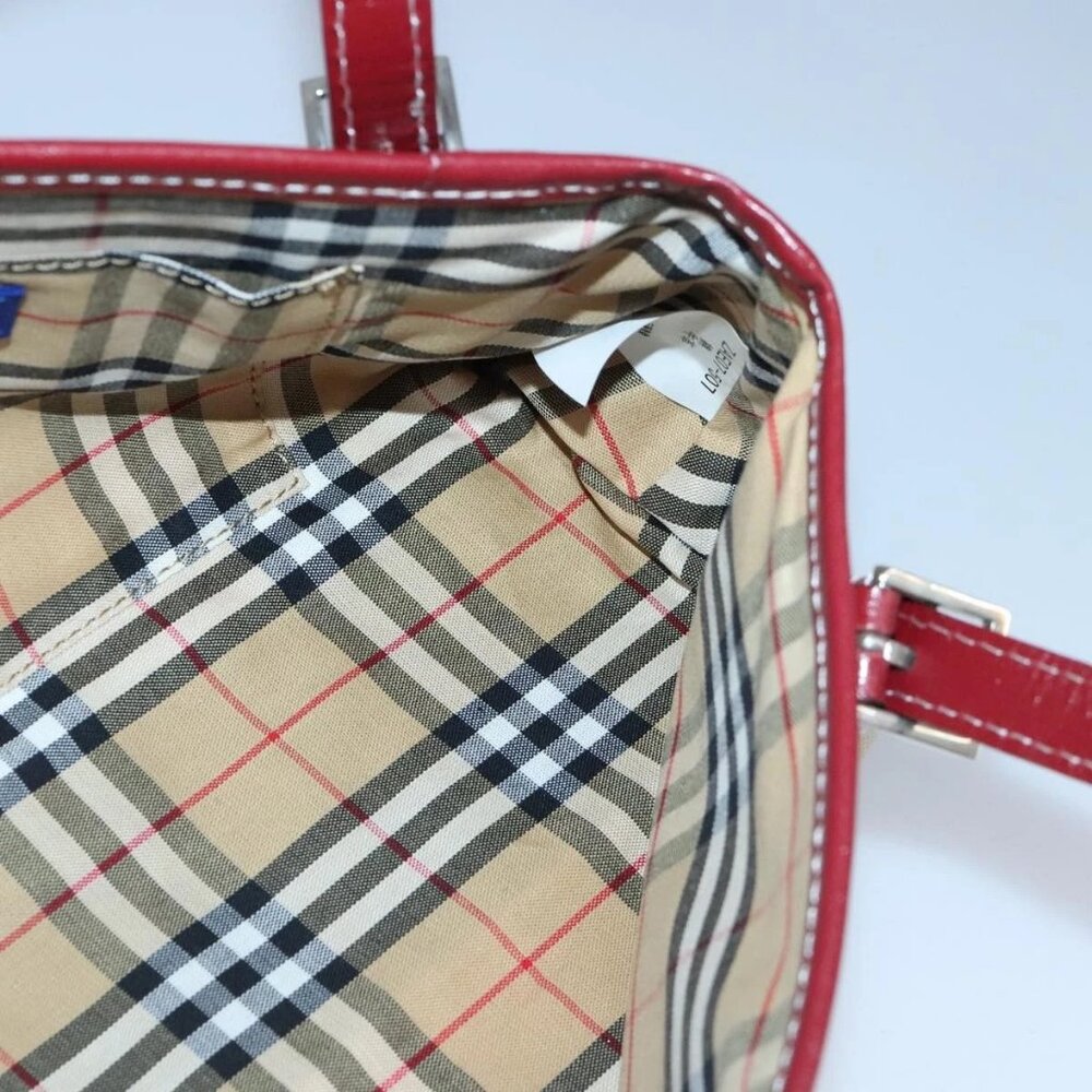 BURBERRY Blue Label Hand Bag Canvas Beige Red Auth ti2349 - Picture 14 of 16
